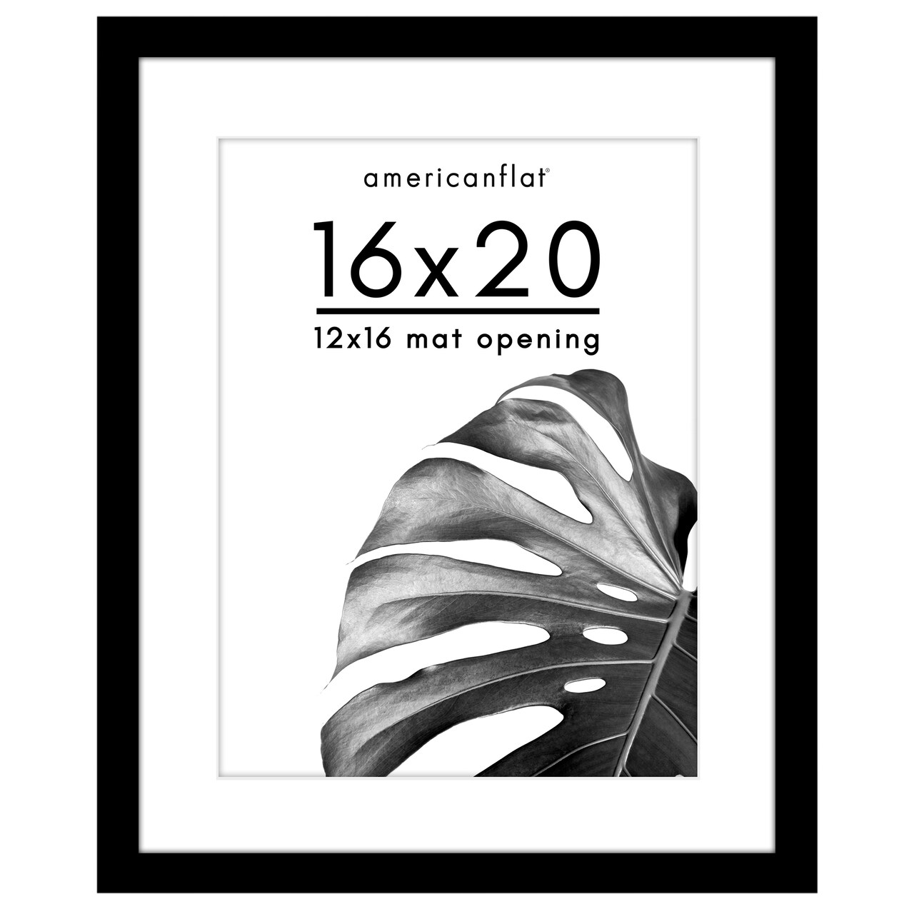 Americanflat Poster Frame with Mat - Large Picture Frame - Polished Plexiglass Cover - Hanging Hardware for Horizontal and Vertical Display - Black